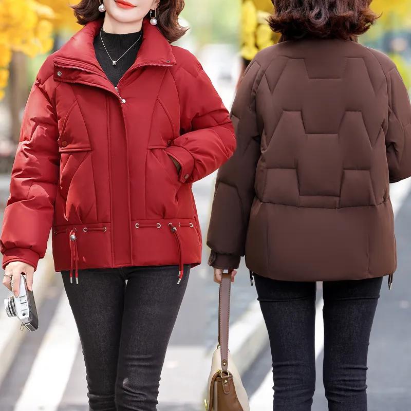 Autumn and Winter Down Jacket for Women Short Coat Stylish Middle-aged and Elderly Women Cotton Coat
