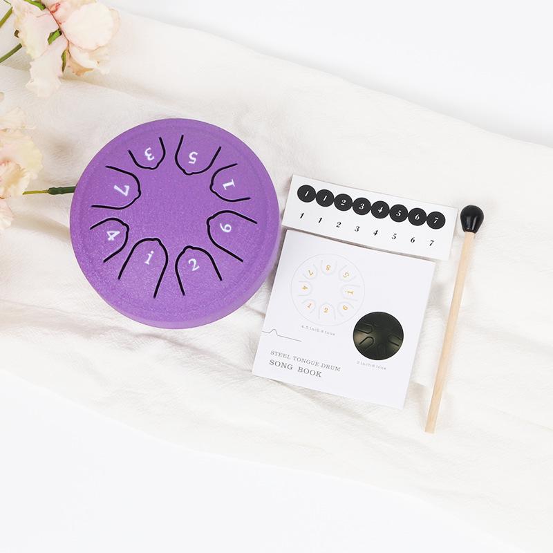 

4,5-дюймовый мини-барабан с полым барабаном, перкуссионный лечебный инструмент фиолетовый
