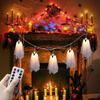Ghost Lights LED Halloween Lights String Ghost Decor 10 Pieces 8 Modes Ambient Lighting For Home Outdoor Patio Porch Yard Garden