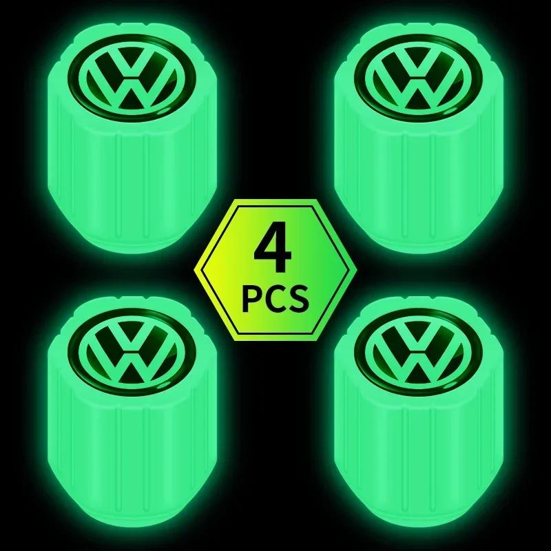 

B6 2025 Hot For Volkswagen Luminous Tire Valve Caps Multi-color Fluorescent Night Glowing Decor For Volkswagen VW GTI R Polo Gol