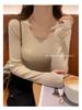 2025 Women's Slim Fit Long Sleeve Knitwear: Square Neck Base Layer for Autumn/Winter