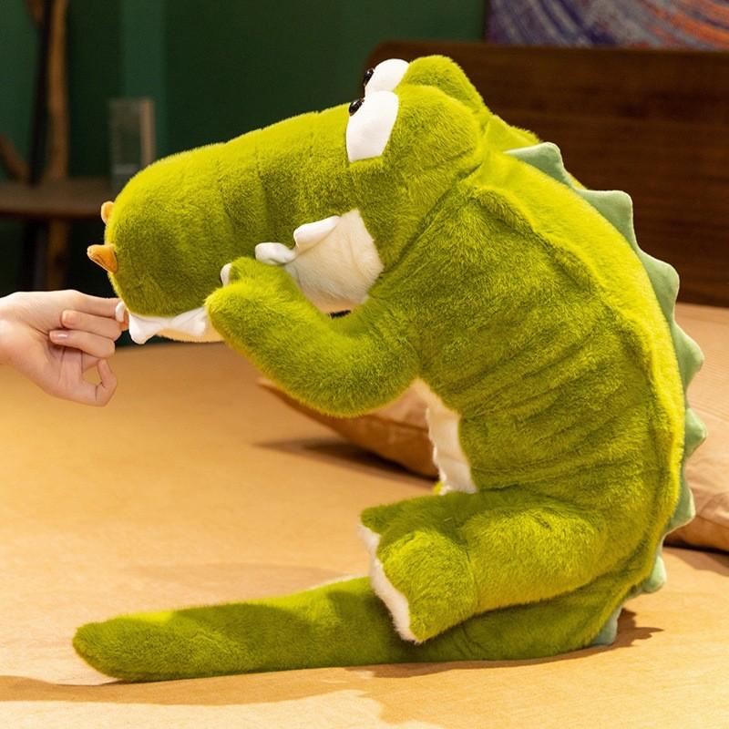 Plush Crocodile Pillow With Large Eyes And Short Plush For Girls Sleep Comfort
