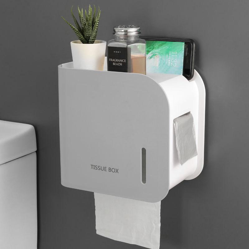 

Туалетная салфетка ящик туалетный рулон бумажный ящик отверстие свободное настенное крепление водонепроницаемый бытовой туалетный магазин бумага полка туалетная бумага коробка серый