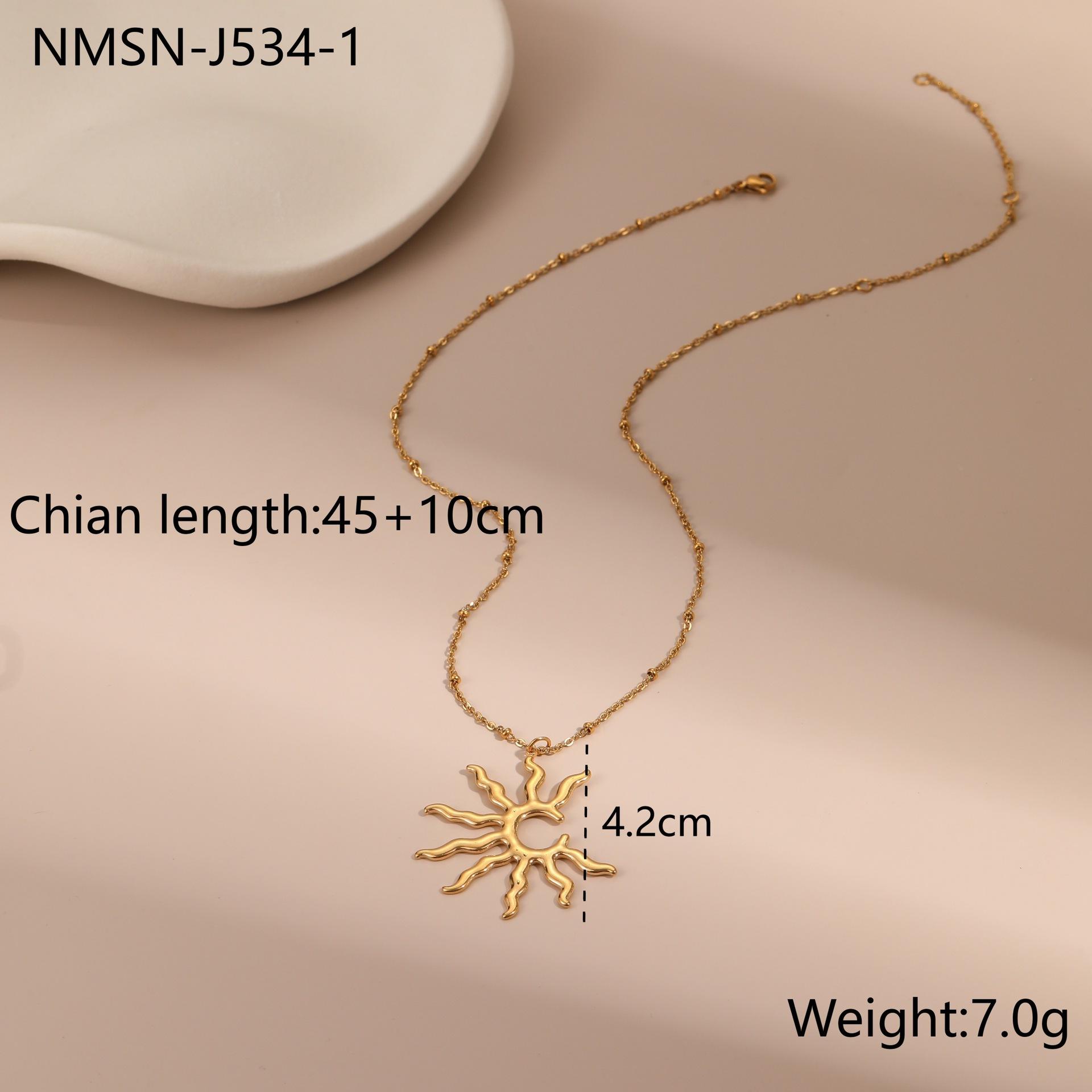 GEMCHIC Women s Sunflower Pendant Stainless Steel 18K Gold Plated Necklace Chain Choker Fashion Jewelry