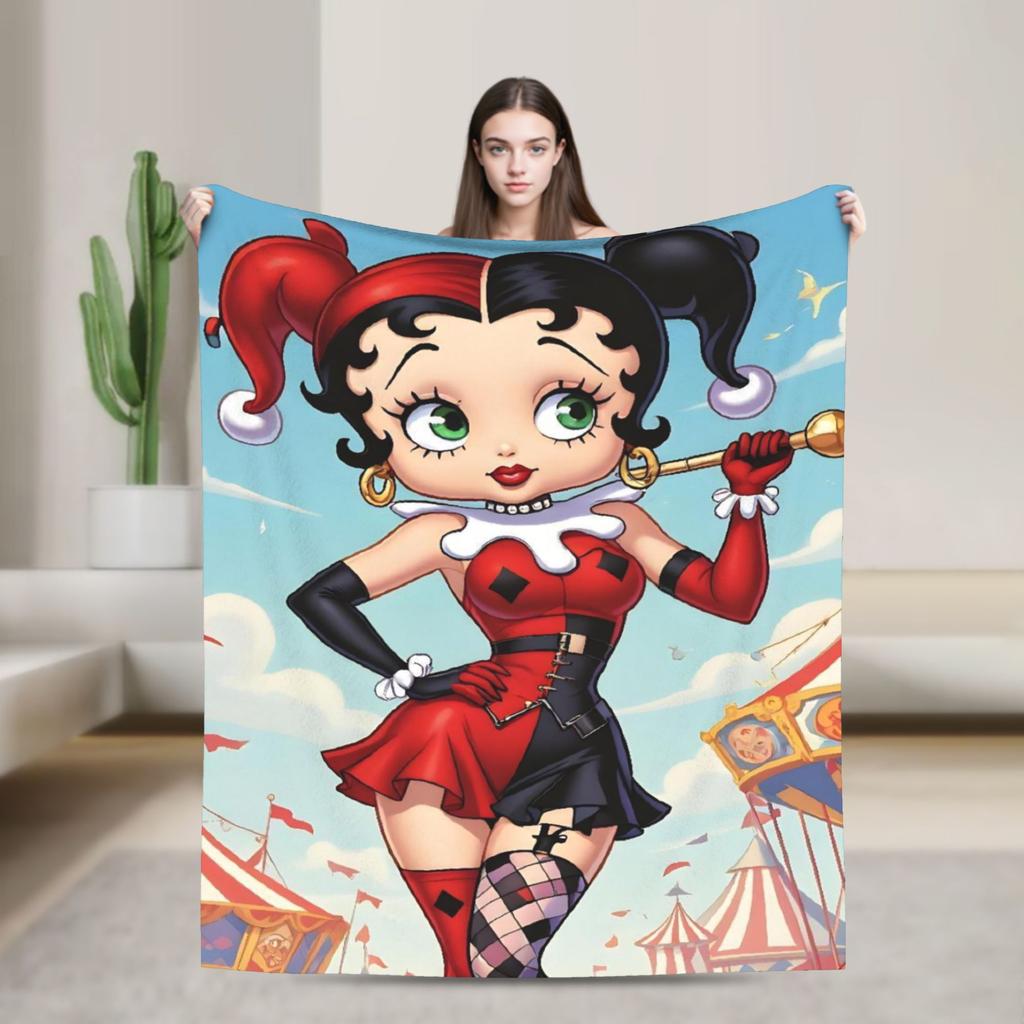 B-Bettys Boops Throw Blanket for Couch  Soft Fuzzy Plush Blanket 50x60 Inch Multi-size Bedspread for All Seasons