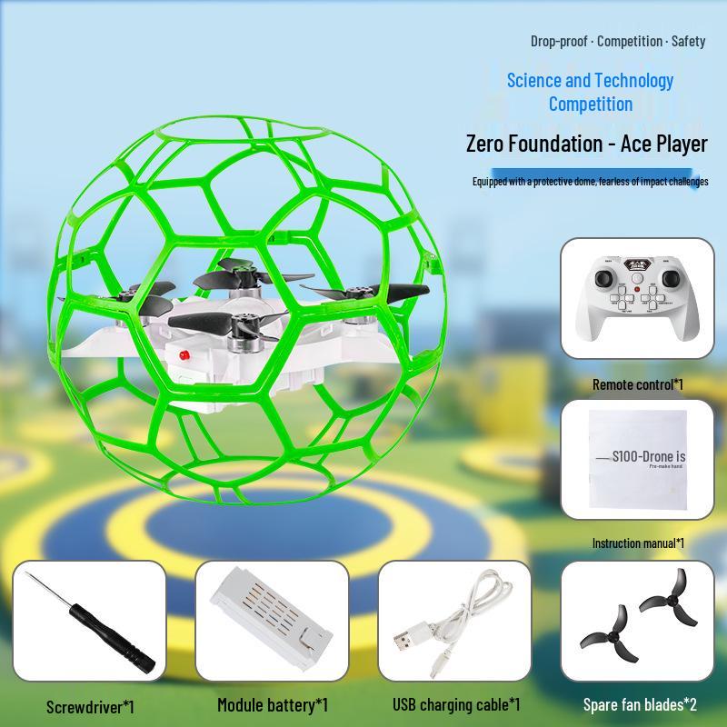 Cross S100 Brushless Football Drone: Teen Training & Stunt Quadcopter with Remote Control.