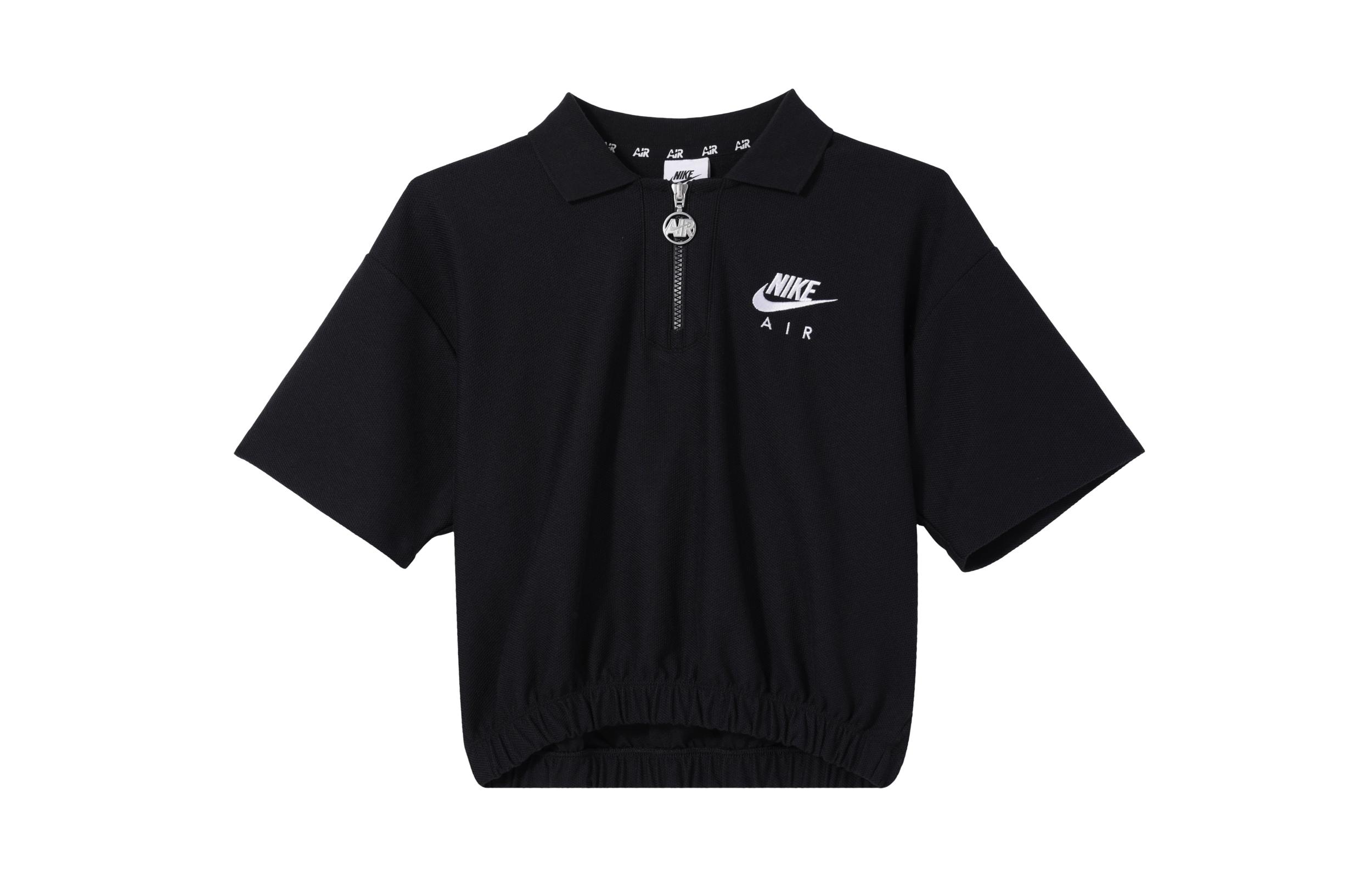 Nike Polo Shirts Women s Black Polo Collar Moderate Nipped In Waist dm6465-010 M