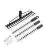 17 Prong Stainless Steel Garden Tool For Efficient Soil Cultivation And Debris Collection With Adjustable Handle