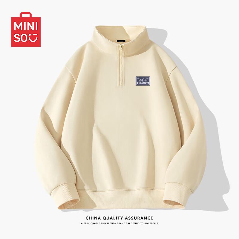 

MINISO Men s Casual Half-Zip Stand Collar Sweatshirt 3XL