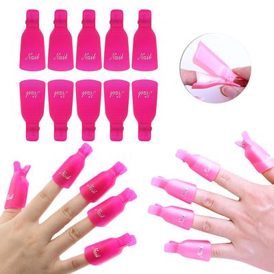 Cap Clips Gel Varnish Degreaser for Nails Manicure Clamps Plastic Acrylic Soak Off UV Gel Remover