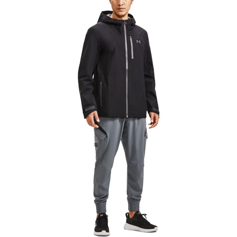 Under Armour GORE-TEX Paclite Logo Print Zip-Up Hooded Jacket Men Jackets Black 1369994-001