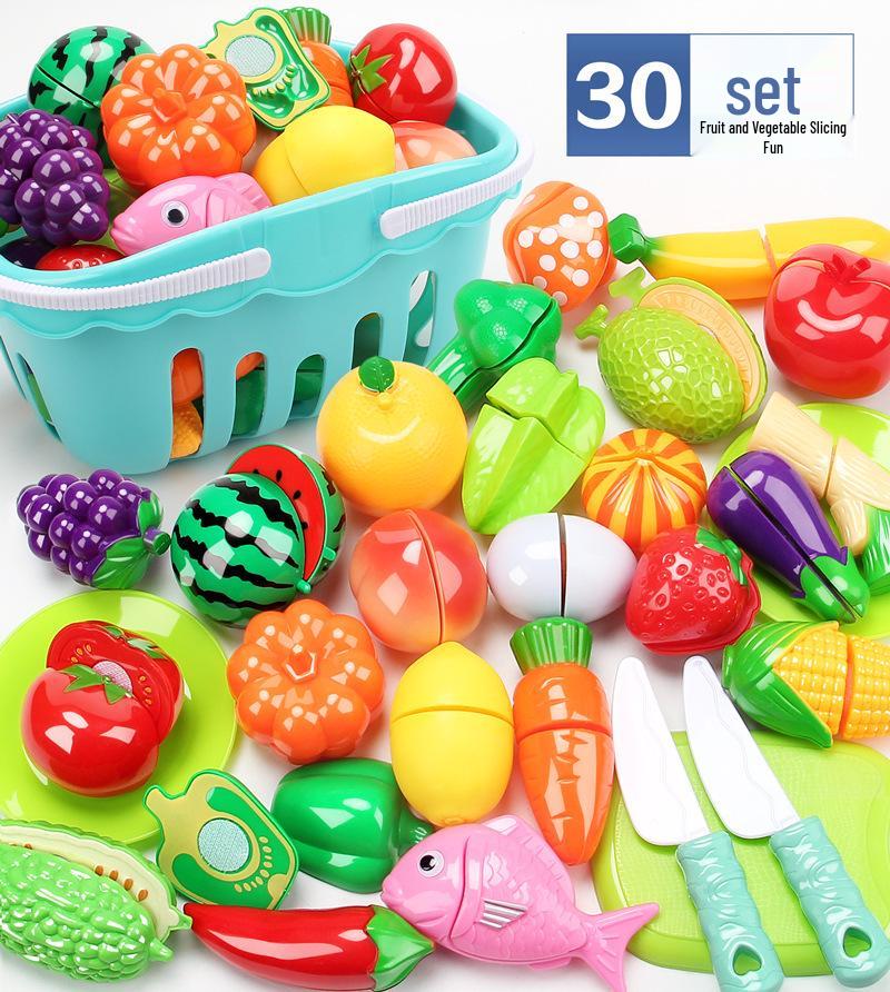 Peelable Pretend Play Fruits & Veggies Set - Fun Kitchen Toy for Children