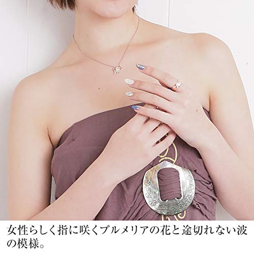 Hawaiian Jewelry Ring Pink Gold Color 8mm Wave Plumeria Cutout Jewelry [LocoMocoAloha] [Genuine Product]