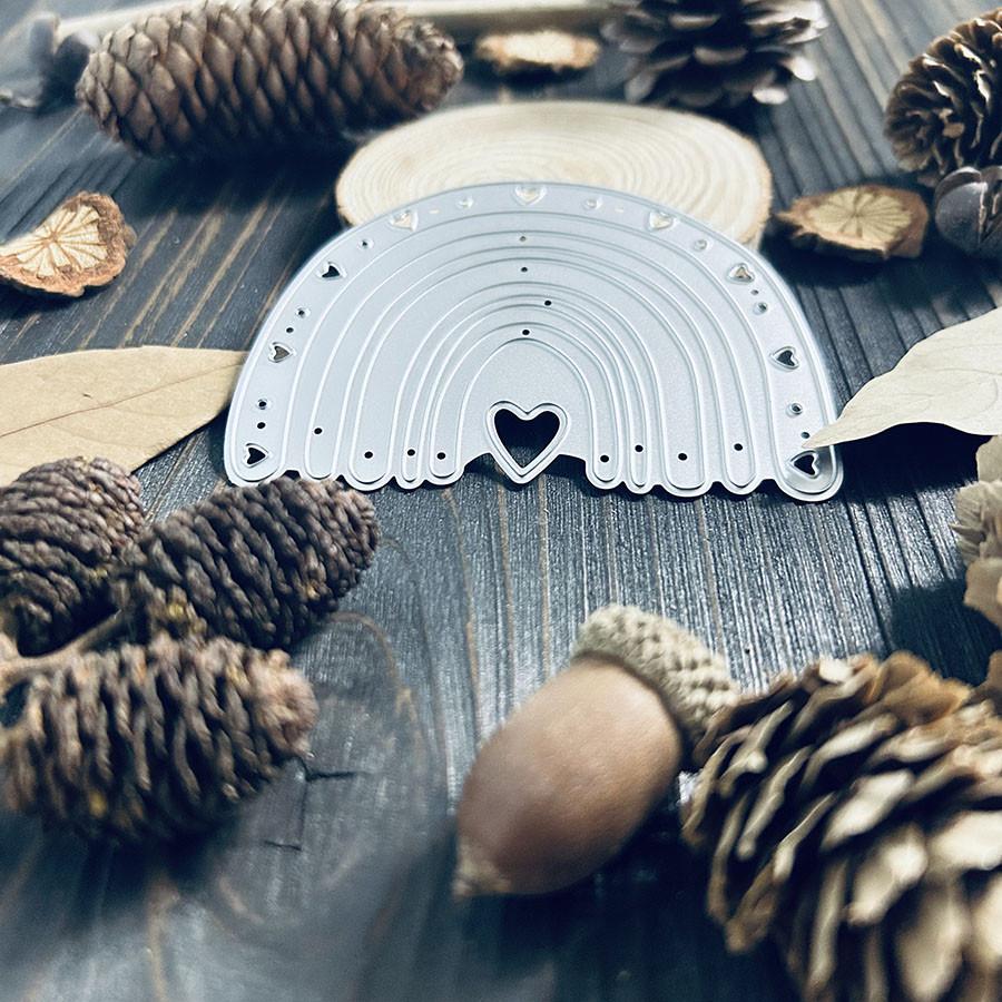 Rainbow Heart Metal Cutting Dies Stencil for DIY Scrapbooking Photo Album Embossing Paper Cards Crafts Diecuts