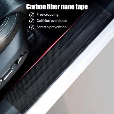 3D Carbon Fiber Car Sticker DIY Paste Protector Strip Car Door Sill Side Mirror Anti Scratch Tape Waterproof Protect Film