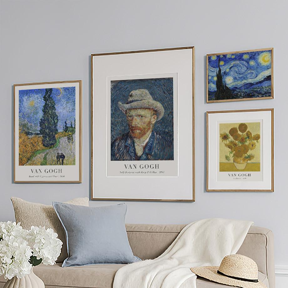 Vincent Van Gogh Writings Prints and Posters Great Work The Starry Night Canvas Painting Decorations for Living Room Wall Art