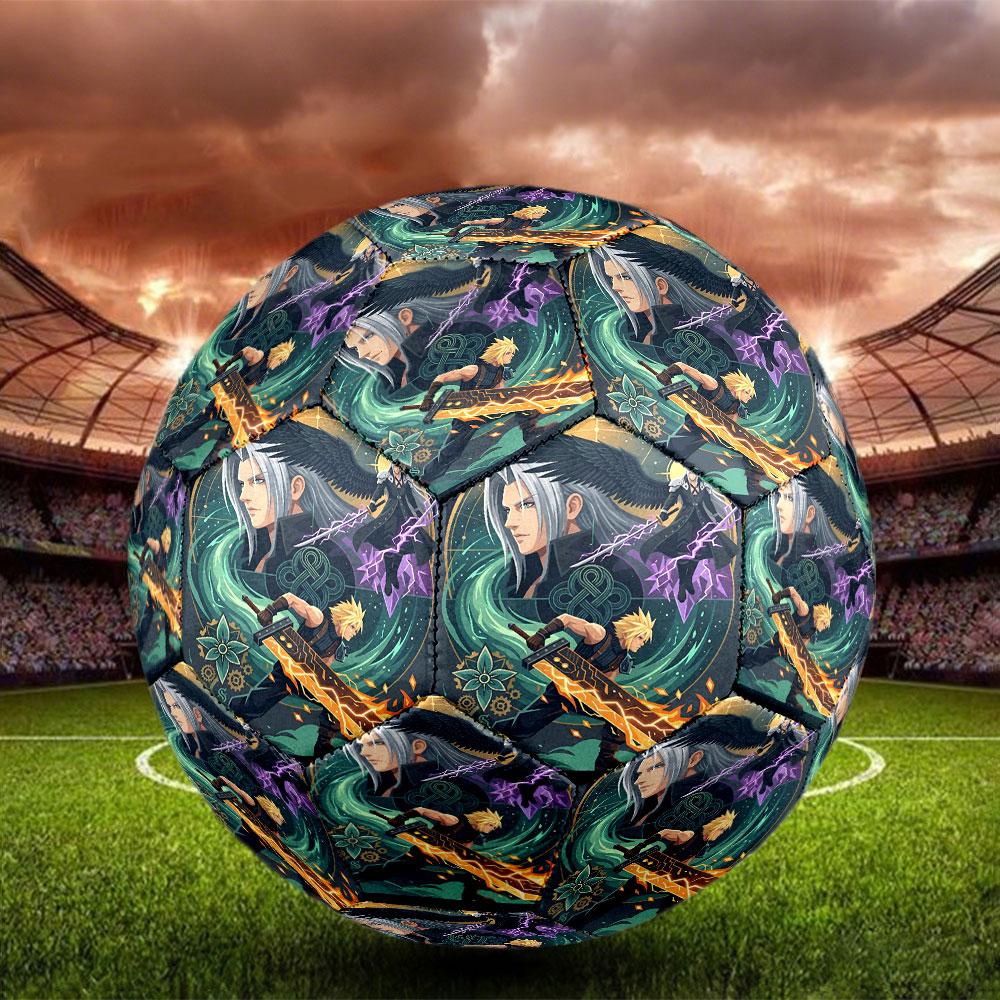 Final Fantasy Print Size 5 Soccer Ball, Standard Match Football for Sports Game and Team Practice, Ideal Gift for Soccer Fans