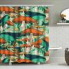 Whimsical Mushroom Shower Curtain Vibrant Greenery Cute Dolphins Home Decor Bath Mat Waterproof Fabric For Bathroom, Kitchen Or