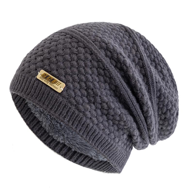 Nové unisex zimní čepice Móda Slouchy čepice čepice Fleecová podšívka Teplé pletené čepice Muži Ženy Lyžařské Sportovní čepice čepice