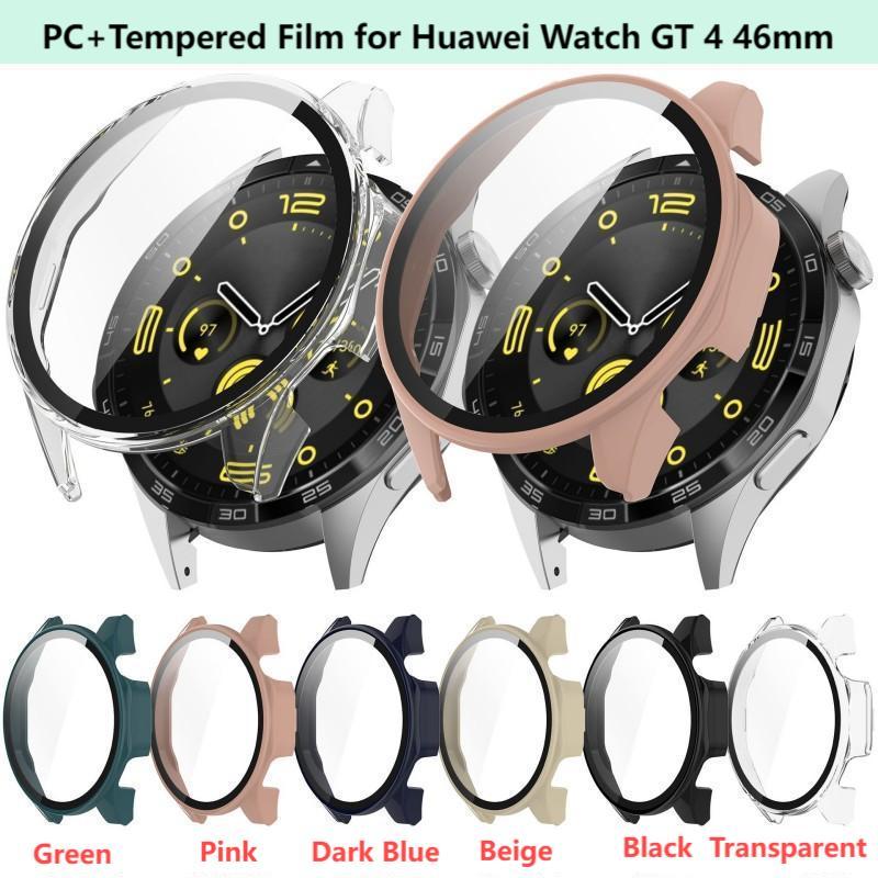 PC+Tempered Film Case for Huawei Watch GT 4 46mm 41mm Smart Watch Bumper Cover Full Glass Screen Watch GT4 Protector Frame