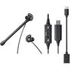 Audio-Technica ATH-202USB Headset USB Wired Noise Cancelling In-ear Earphones with Microphone Han...
