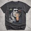Funny Scottish Fold Drinking Iced Coffee Shirt, Funny Cat Lover Gift, Animal Meme Graphic Tee
