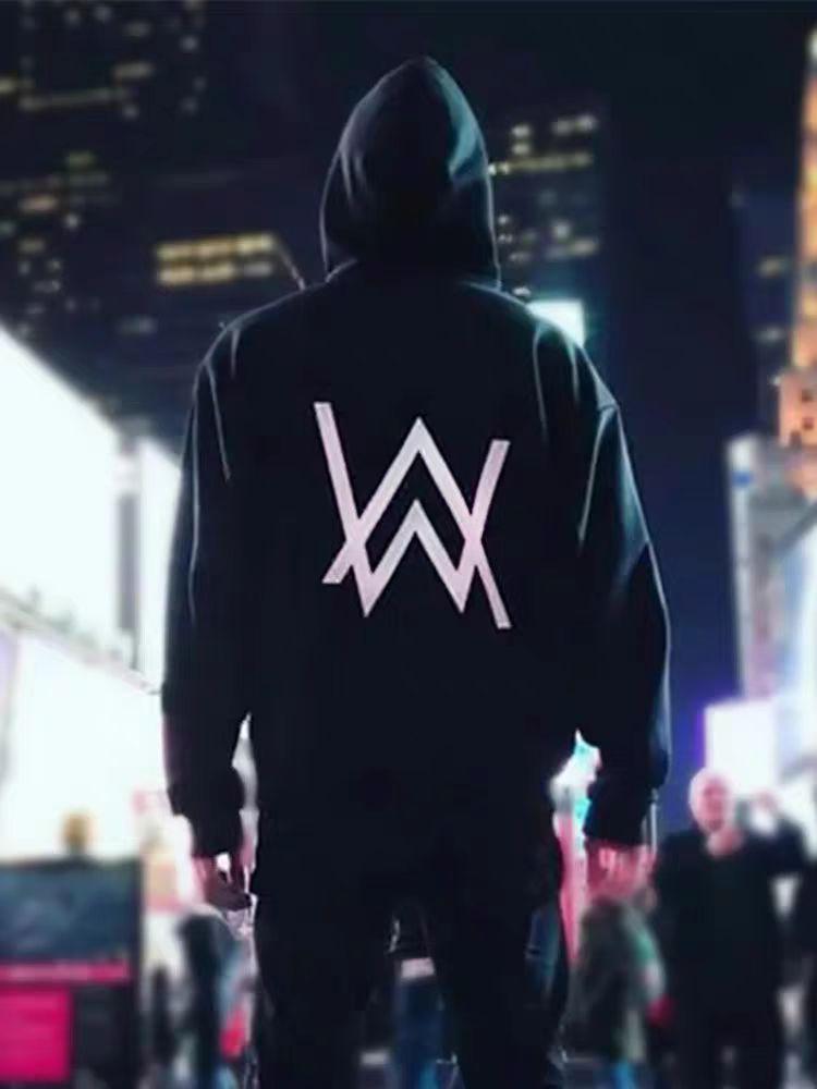 Alan Walker Men's Hooded Sweatshirt - Co-branded Electronic Music Style Jacket