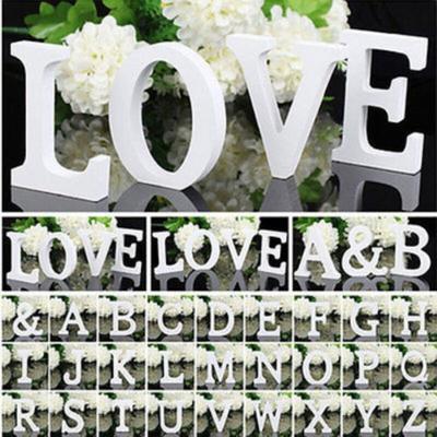 1 Stück weißer Holzbuchstabe Englisches Alphabet Holz DIY personalisiertes Namensdesign Kunsthandwerk freistehend Hochzeit Geburtstag Home Decor