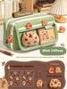 Kawaii Large Capacity Pencil Cases For School Bag Pouch Box 3 Compartments Supply Supplies Girl Boy Kit Cute Stationery Zippers