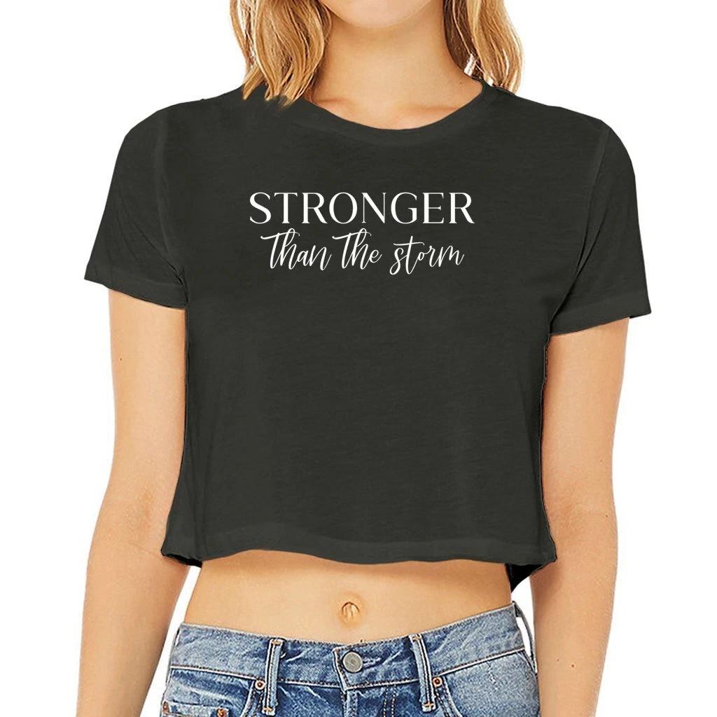 Stronger Than The Storm - Women’s Flowy Cropped Tee M