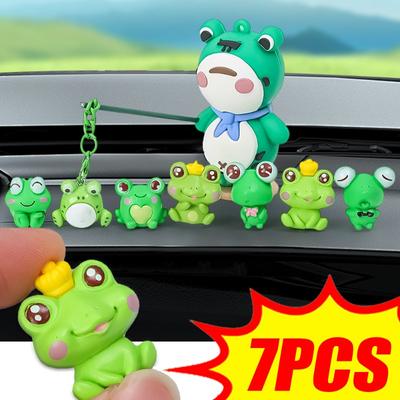 Internet Celebrity Frog Car Ornaments Auto Center Console Instrument Panel DIY Decorative Ornament Car Interior Accessories