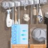 5 Hooks Wall-Mounted Mop Clip 4 Position Bathroom Broom Hanger Suction Cup Mop Holder  Laundry Room