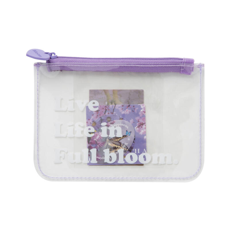 Multi-Pouch Transparent Purple Flower Sticker Set (28002792)