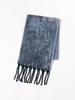 Beams Heart Men's Marble Shaggy Scarf, Black, One Size