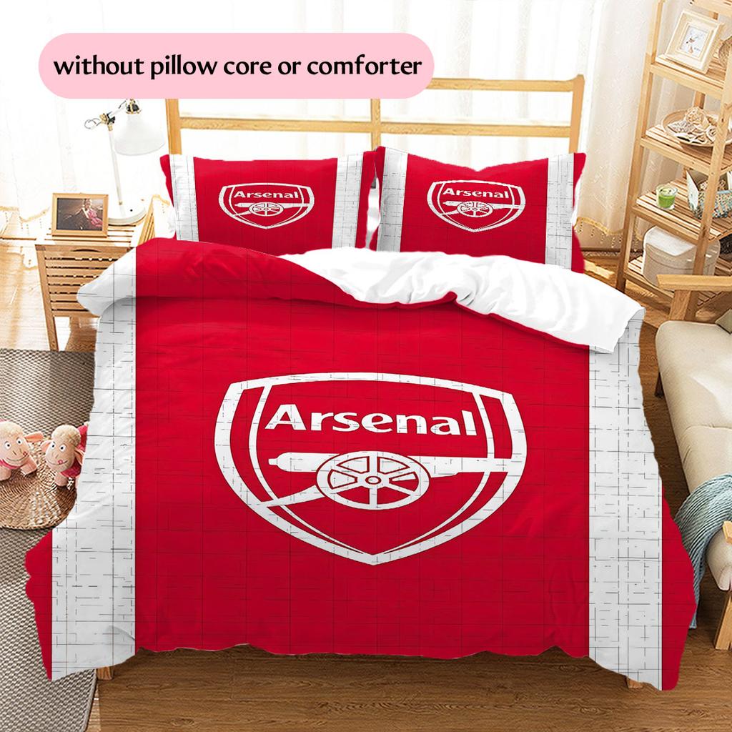 Arsenal Pattern Bedding Home Decoration Birthday Gift ( 1 Duvet Cover + 2 Pillowcase, Without Core),fan Merchandise.