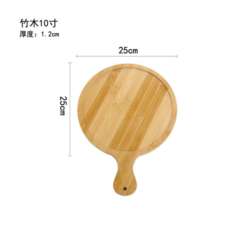 Pizzateller aus Bambusholz, Steakteller, Brotform, Kuchenform, runde Holzpalette, Dim-Sum-Teller, Holztablett, Präsentationstablett, Holzteller