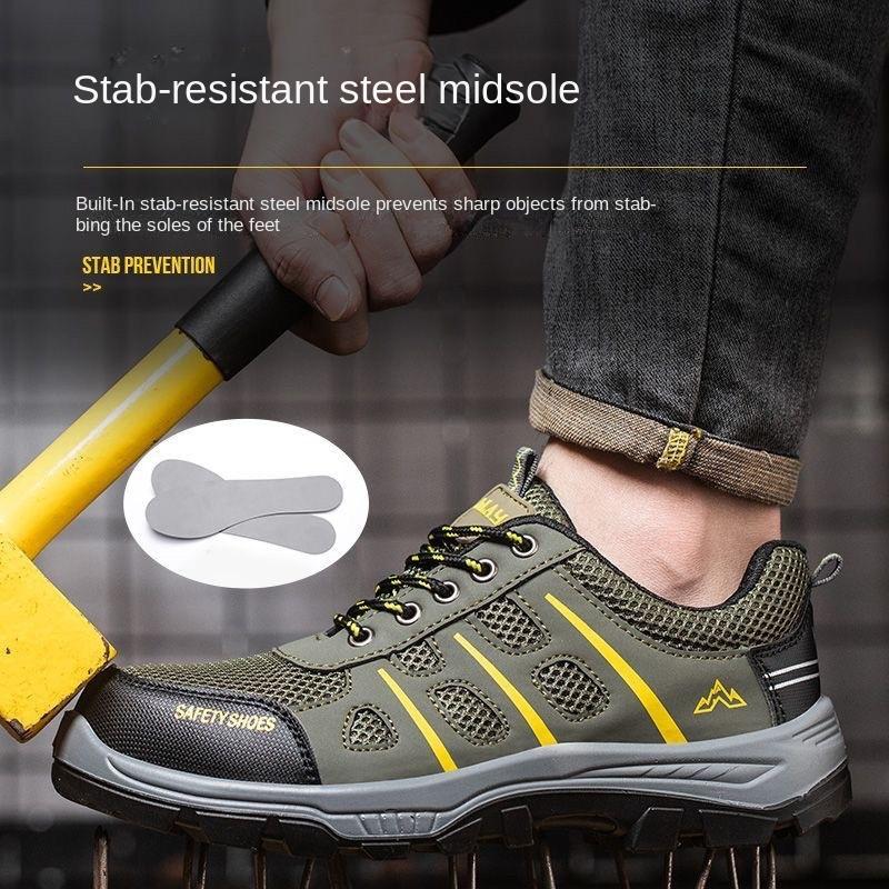 Labor Insurance Shoes Men's Breathable and Lightweight Steel Baotou Anti-smashing, Anti-piercing and Non-slip Construction Site Work Shoes