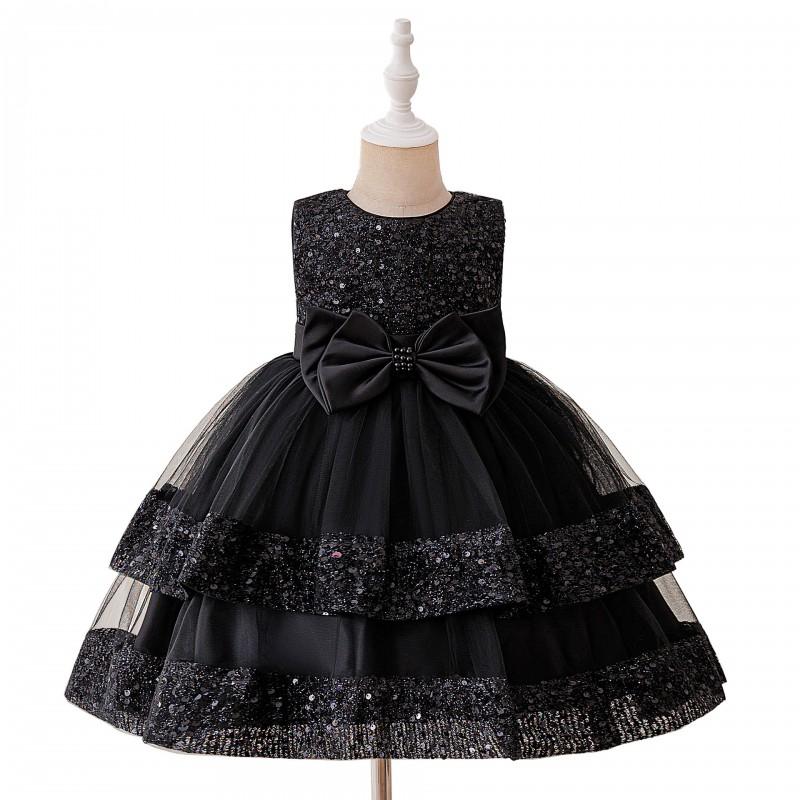 Girls Party Dress Sequined Tulle Princess Gown 4-8 Old Kids