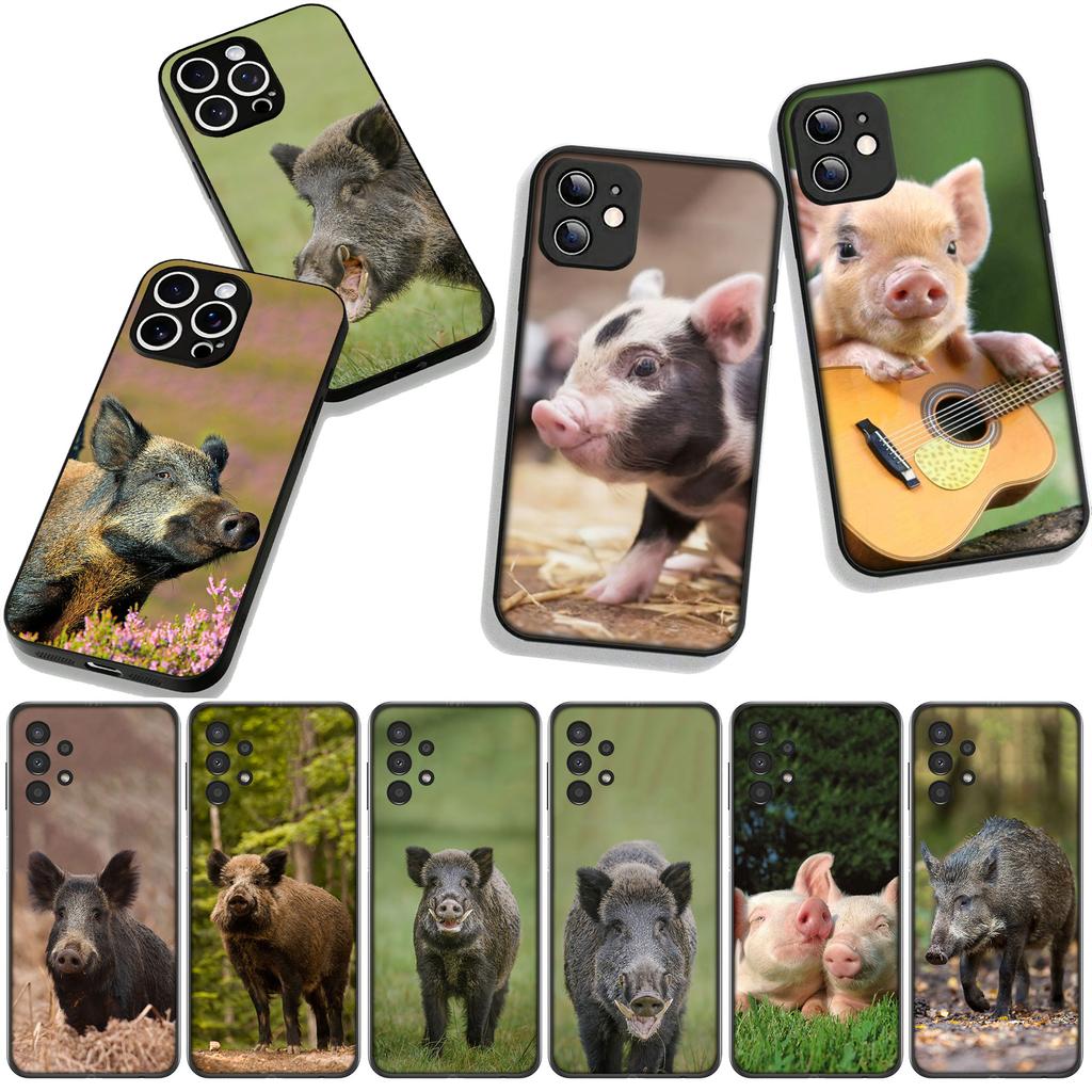 Wildschwein Schwein Handyhülle für Samsung Galaxy A36 A17 A26 A07 A35 A54 A53 A13 A33 A34 S8 S9 S20 S21 FE S10 Plus Hülle