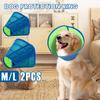 2Pcs Dog Cone Collar Polyester Adjustable Neck Recovery Collar Comfortable Breathable Dog Protection Cone Pet Supplies Accessory