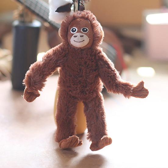 Yousheng Monkey Plush Keychain Realistic Soft Stuffed Monkey Pendant for Keys Backpacks Handbags Luggage 20cm Cute Hanging Toy Novelty Gift for Kids
