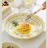 Yellow Ceramic Dinner Plate New Model Exquisite Ceramic Salad Plates High-quality Porcelain Pasta Steak Plate Kitchen Accessory