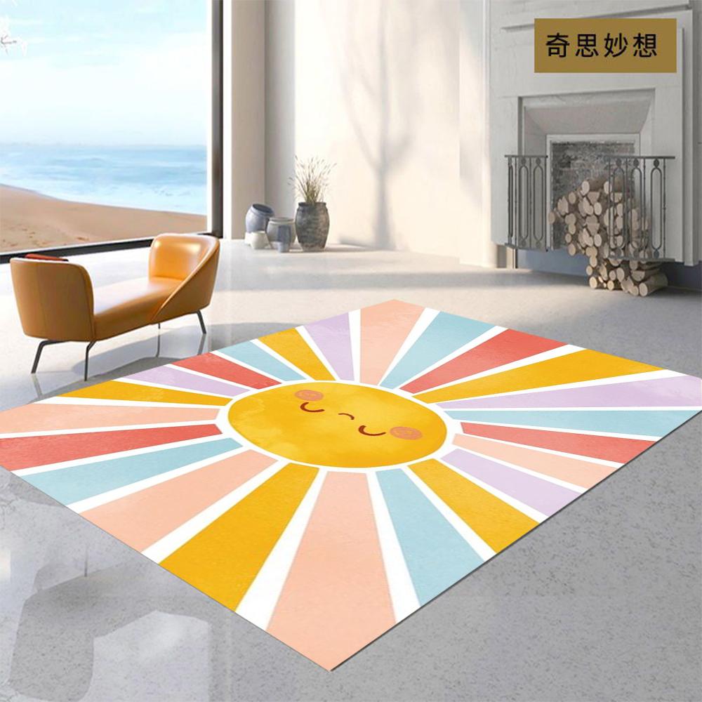 Boho Rugs Area Rug for Living Room Rainbow Kids Rug Non-Slip Sunshine Carpet Ultra Soft Rug Dining Room Christmas Gift for Kids