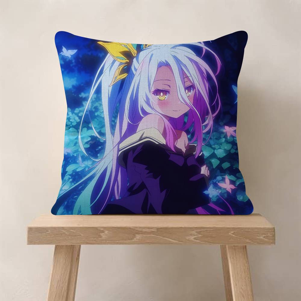 Anime NO GAME NO LIFE Pillow Cover Sofa Cushion Cover Home Room Decoration Children Gift