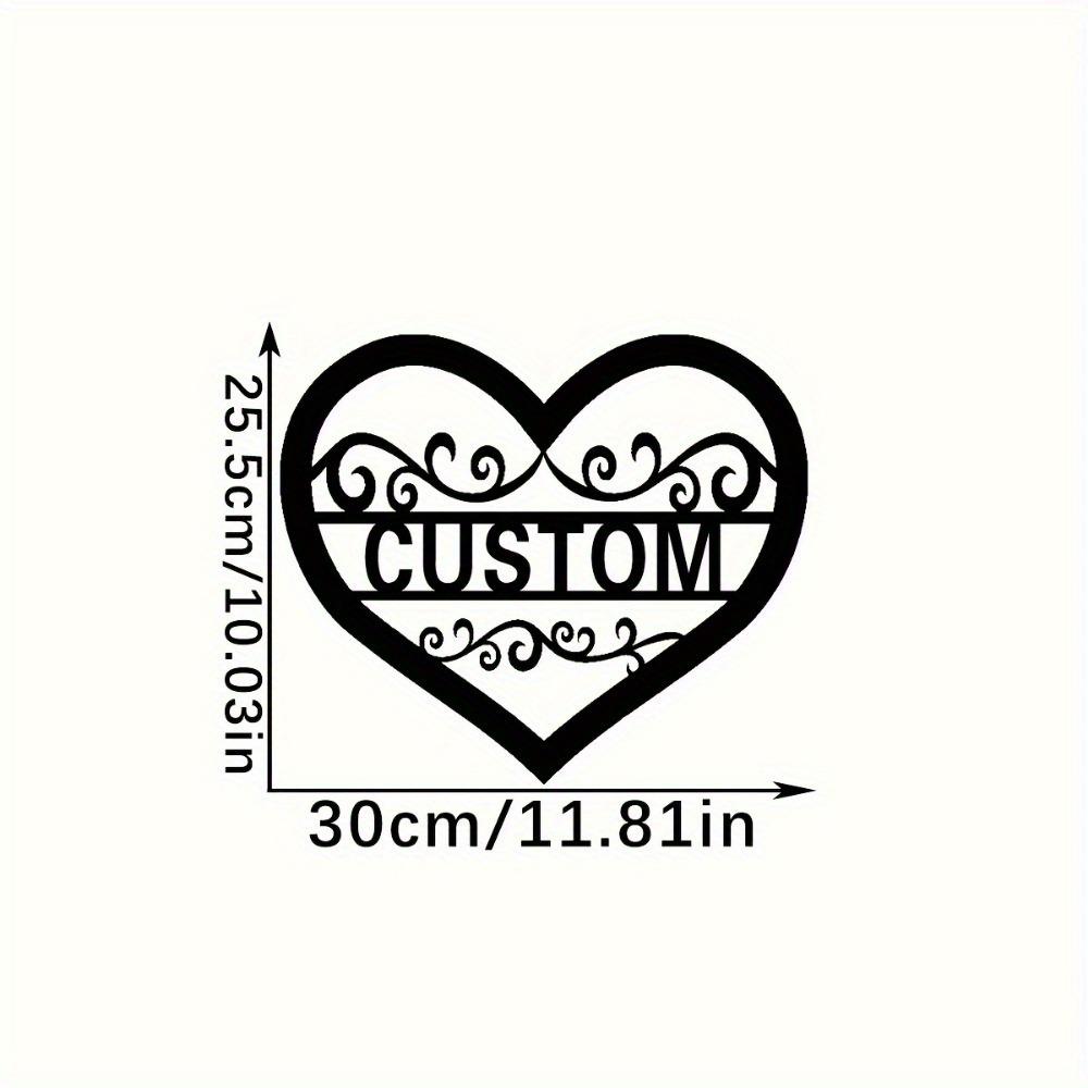 Custom Metal Heart Wall Art Sign for Home Garden Porch Valentine Decor