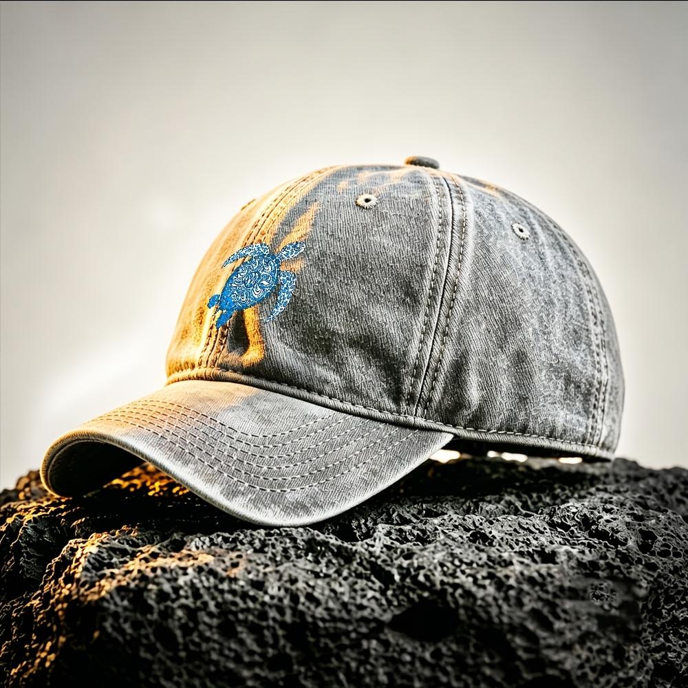 Blue Sea Turtle Pattern Stylish Baseball Cap for Outdoor  Daily Wear  Multiple Colors