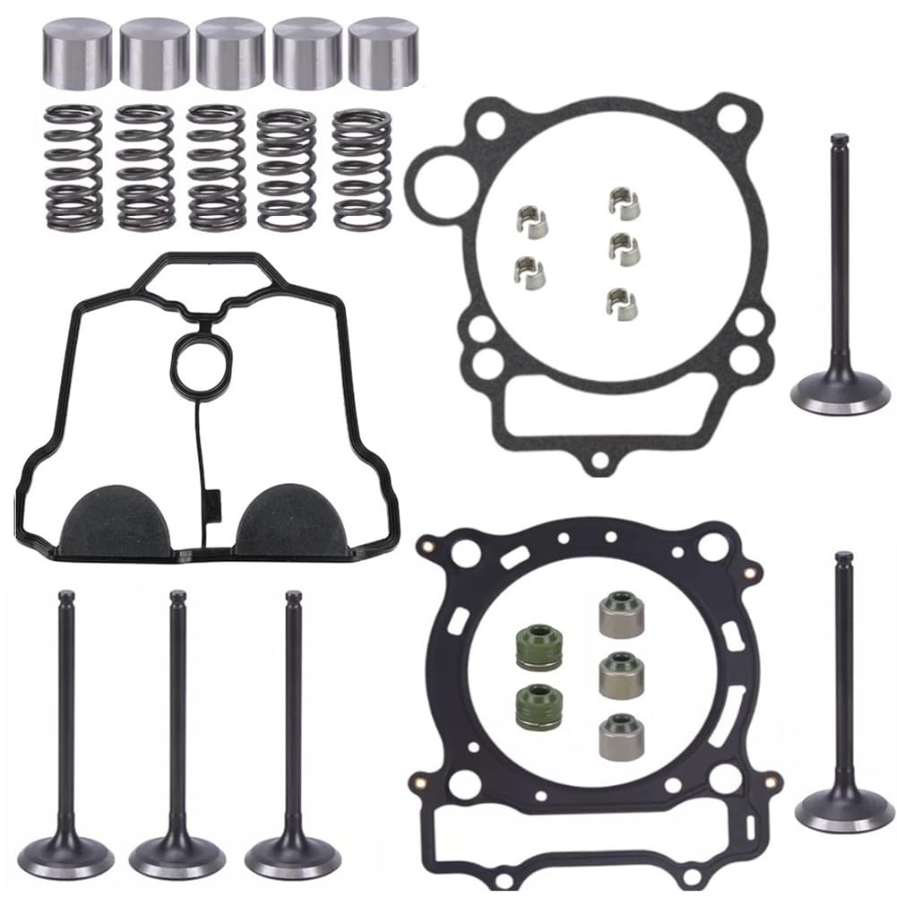 JIK Cylinder Head Valve Top End Gasket Kit for Yamaha YFZ450 YFZ450V Bill Ballance Special Edition Exhaust Intake Valves