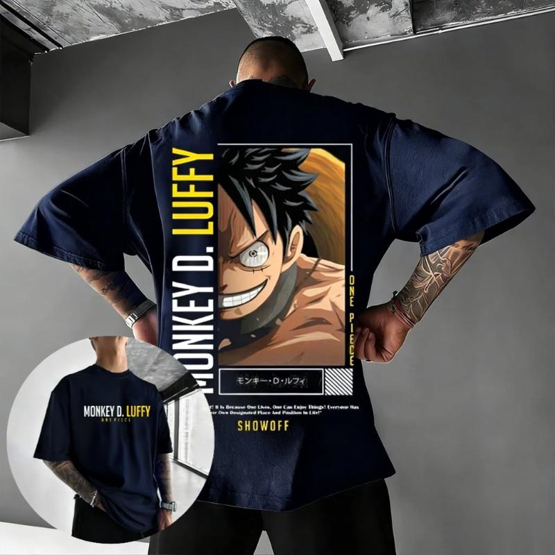 

Streetwear One Piece Anime Luffy T Shirt Men Women 2026 Summer Y2k Oversized Casual Short Sleeve Tops Graphic Tee Cartoon Print S