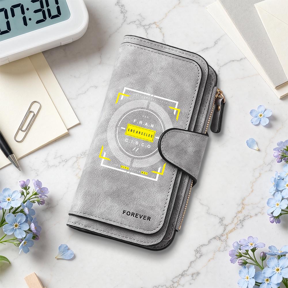 Stylish Printed Long Wallet Casual Fashion Portable Durable Multi Card Slot Daily Use Clutch