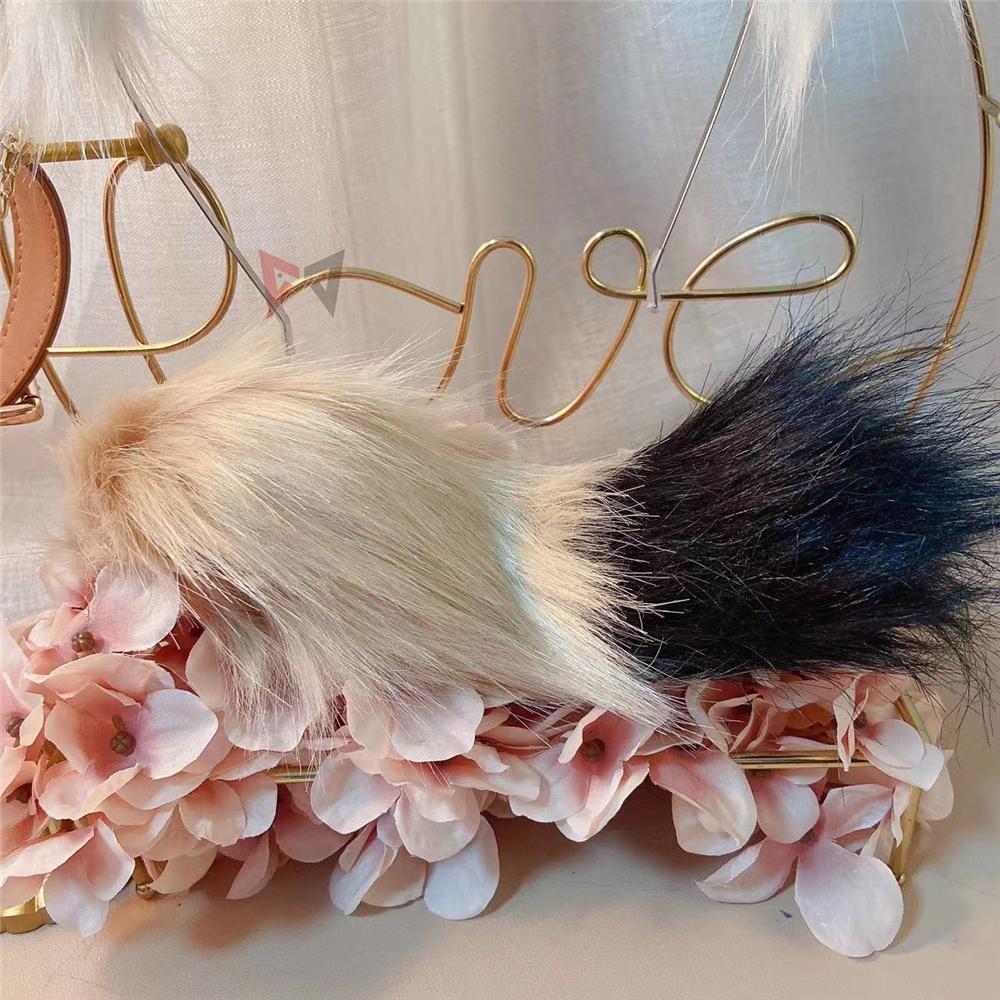 

New Cat Lynx Ears Hairhoop Tail Necklace Earrings Set For Anime Game Cosplay Costume Accessories Handmade Work One Size